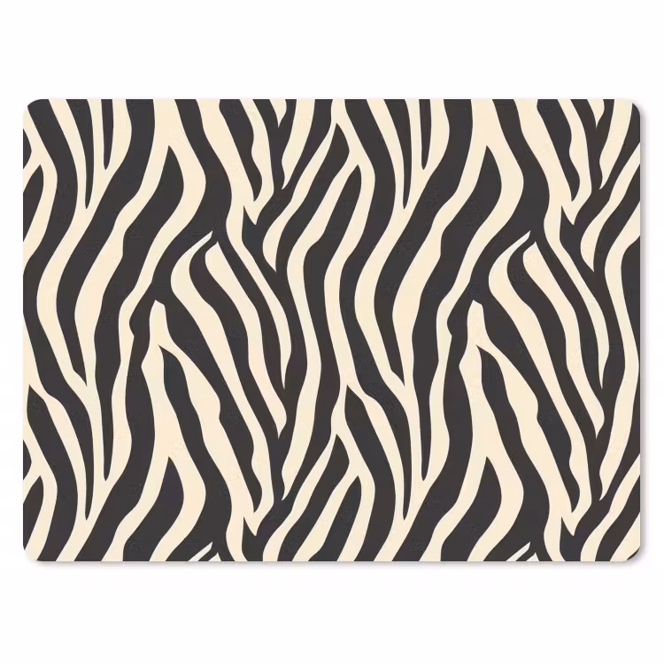 Zebra - Print - Klassiek - Zwart muismat rubber klein 262 -3d