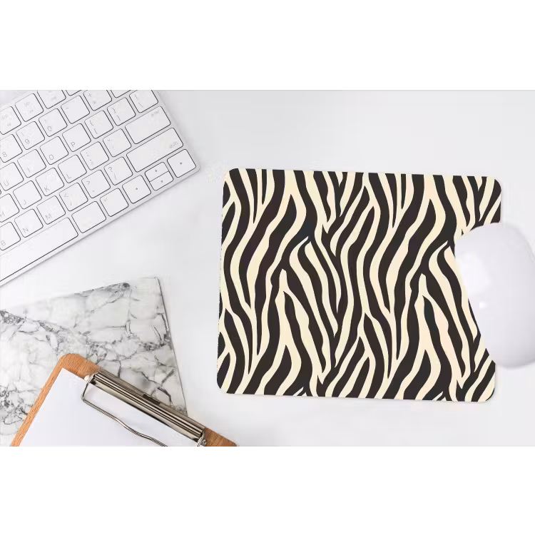 Zebra - Print - Klassiek - Zwart muismat rubber klein 262 -witbureau