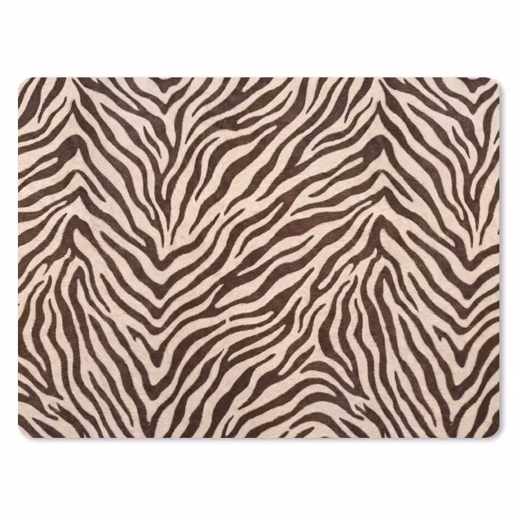 Zebra - Strepen - Bruin muismat rubber klein -3d