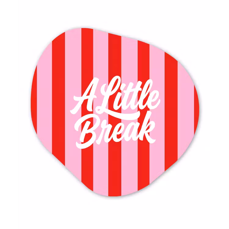 A Little Break - Strepen - Rood - Roze Wandcirkel Organisch Forex 3mm klein -3d