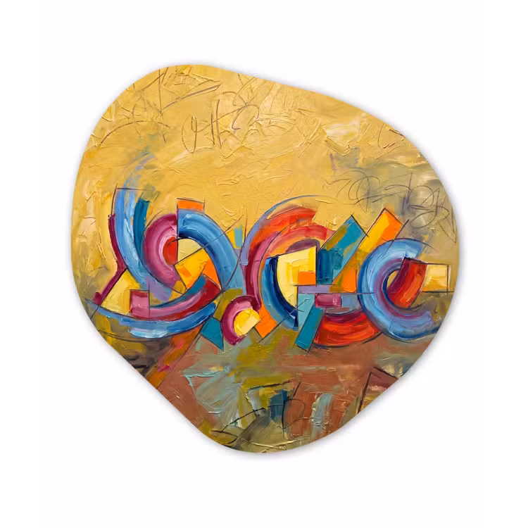 Abstract - Cirkels - Schilderij - Kleurrijk - Dynamisch Wandcirkel Organisch Forex 3mm klein -3d