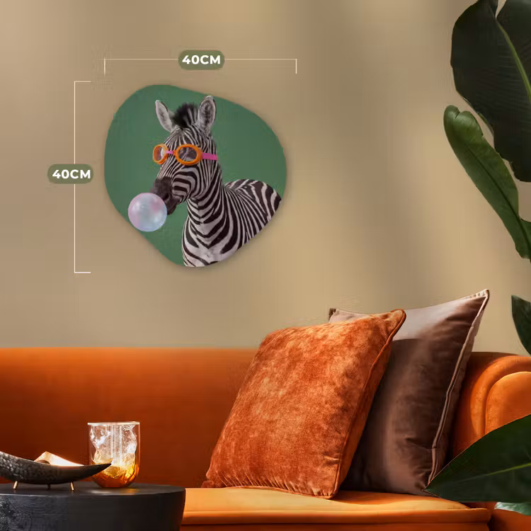 Dier - Bril - Bel - Modern - Groen Wandcirkel Organisch Forex 3mm klein -sfeer3