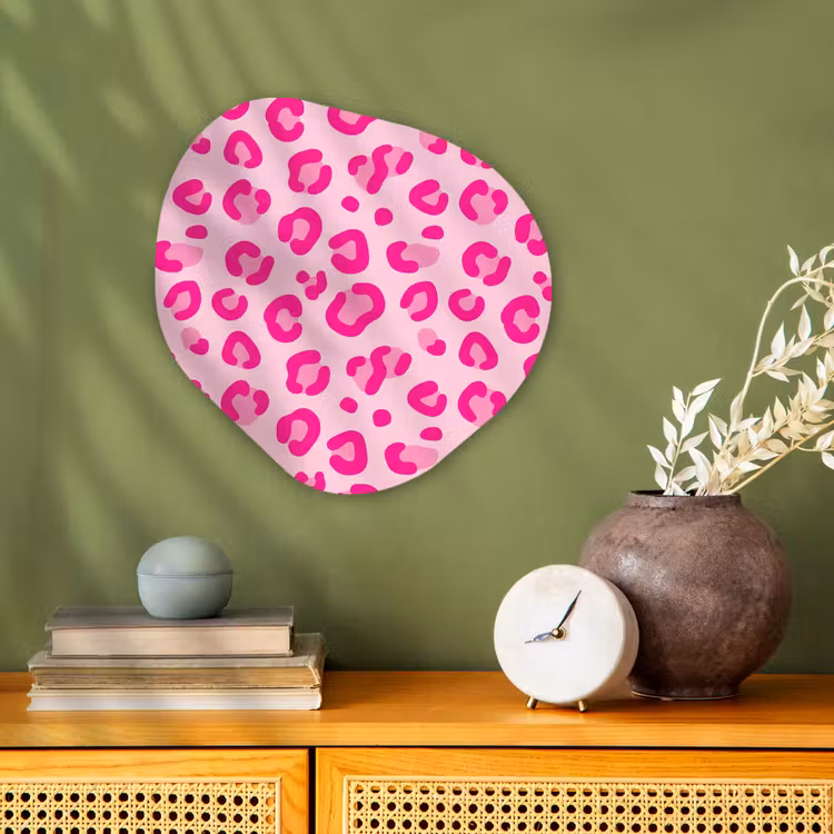Dierenprint - Patroon - Abstract - Modern - Roze Wandcirkel Organisch Forex 3mm klein -sfeer2