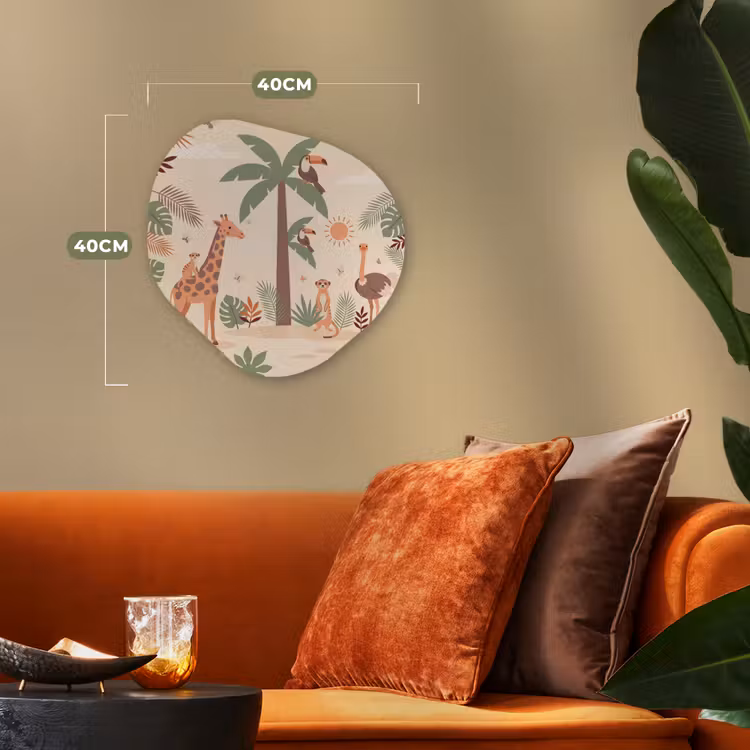 Dieren - Tropisch - Safari - Kleurrijk Wandcirkel Organisch Forex 3mm klein -sfeer3