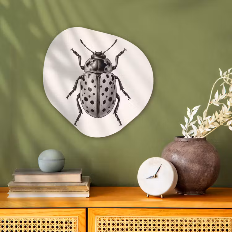 Kever - Insect - Vintage Wandcirkel Organisch Forex 3mm klein -sfeer2