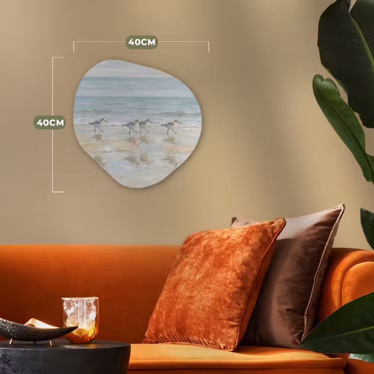 Vogels - Strand - Zee Wandcirkel Organisch Forex 3mm klein -sfeer3