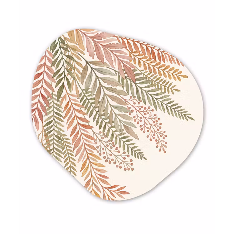 Botanisch - Aquarel - Kleurrijk Wandcirkel Organisch Forex 3mm klein -3d