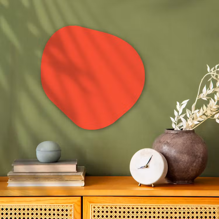 Burnt - Coral - Oranje Wandcirkel Organisch Forex 3mm klein 629 -sfeer2