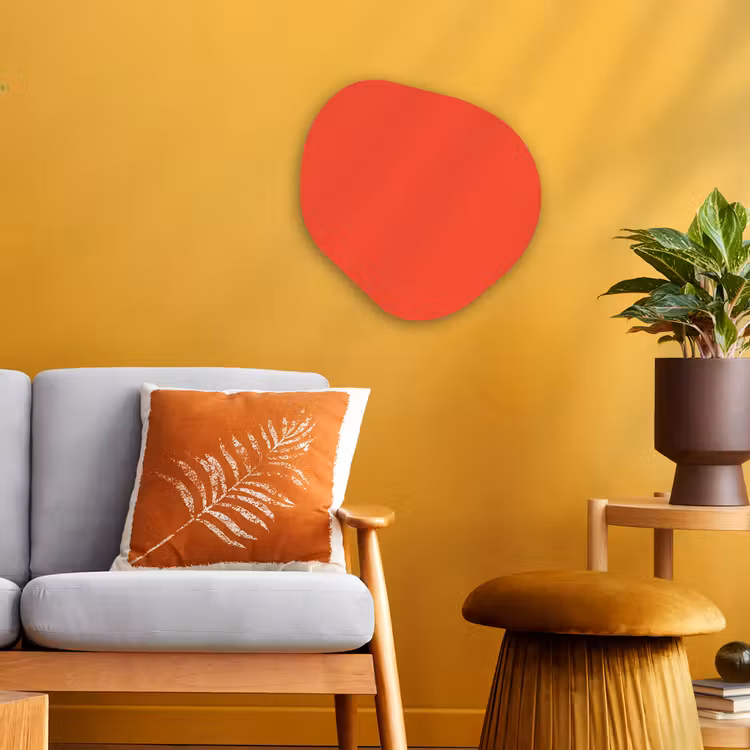 Burnt - Coral - Oranje Wandcirkel Organisch Forex 3mm klein 629 -sfeer4