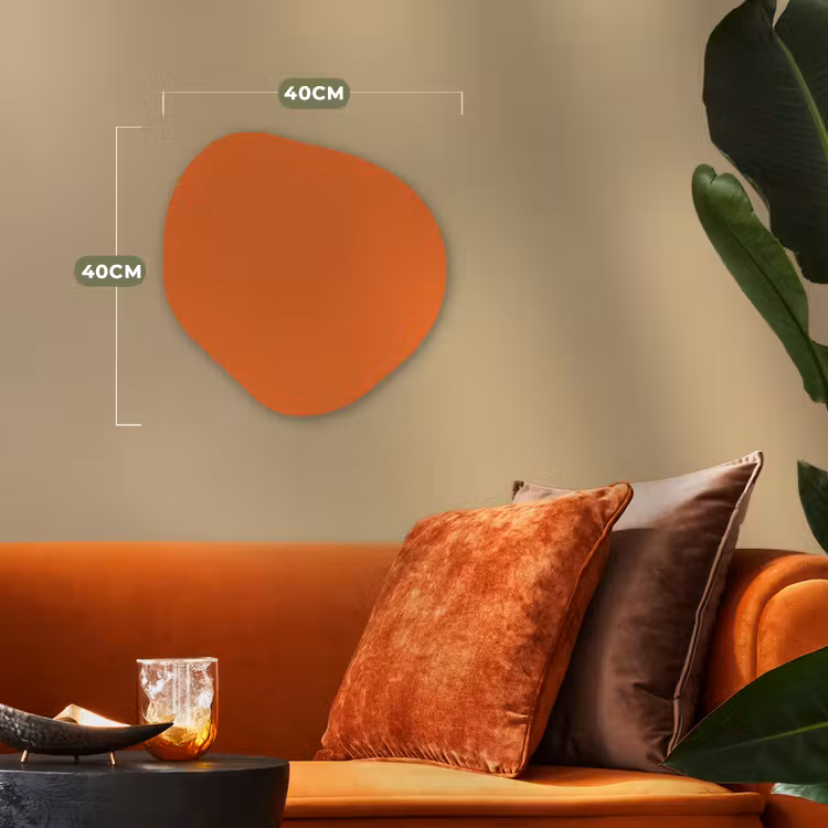 Burnt - Sienna - Oranje Wandcirkel Organisch Forex 3mm klein 629 -sfeer3