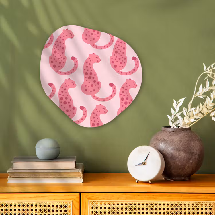 Kat - Gevlekt - Dieren - Patroon - Roze Wandcirkel Organisch Forex 3mm klein -sfeer2