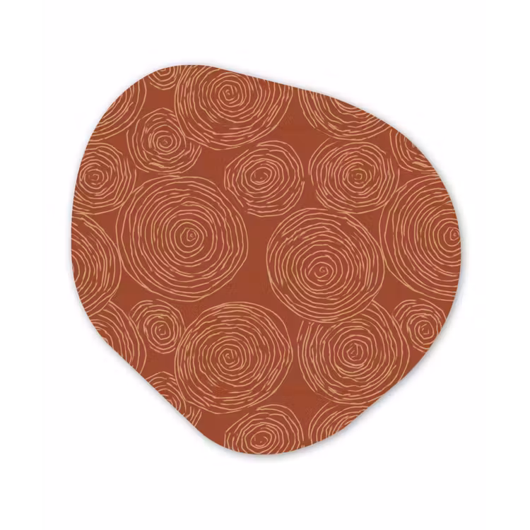 Cirkels - Abstract - Artistiek - Terracotta Wandcirkel Organisch Forex 3mm klein 629 -3d