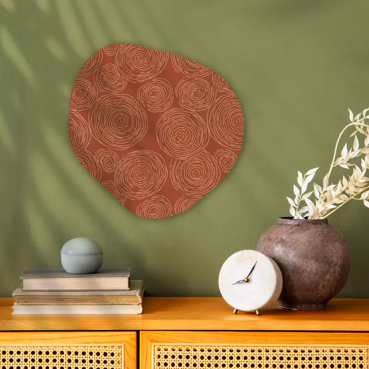 Cirkels - Abstract - Artistiek - Terracotta Wandcirkel Organisch Forex 3mm klein 629 -sfeer2