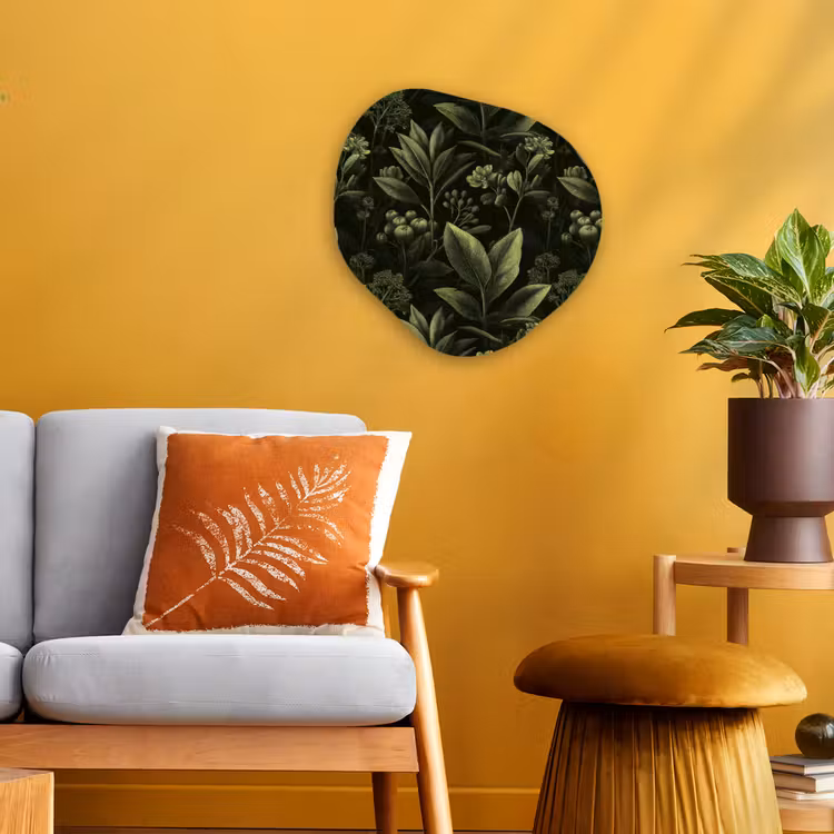 Klassiek - Donker - Botanisch - Planten Wandcirkel Organisch Forex 3mm klein 629 -sfeer4