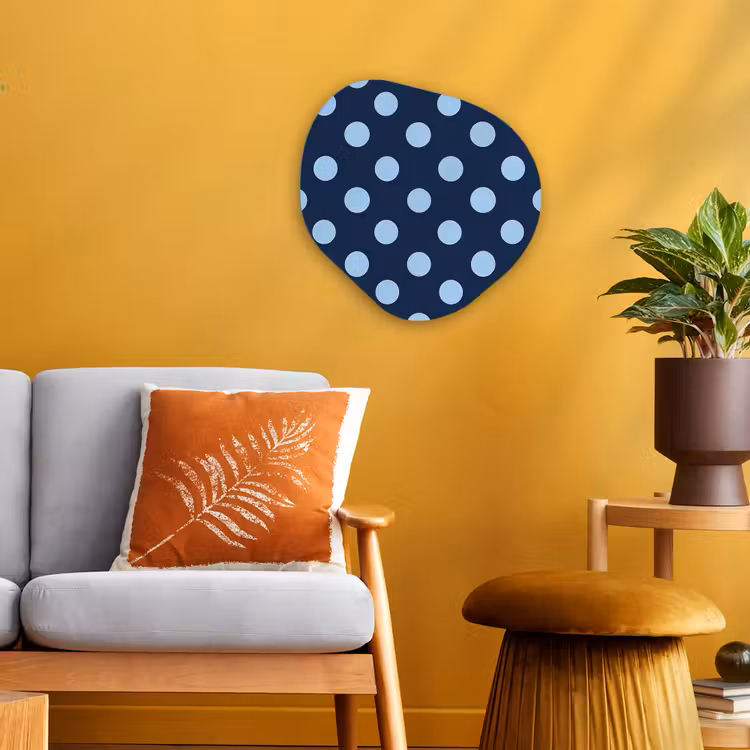 Klassiek - Dots - Blauw Wandcirkel Organisch Forex 3mm klein 629 -sfeer4