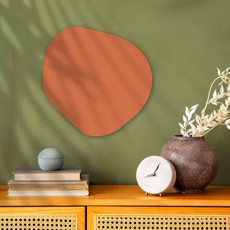 Classic - Terracotta - Oranje Wandcirkel Organisch Forex 3mm klein 629 -sfeer2