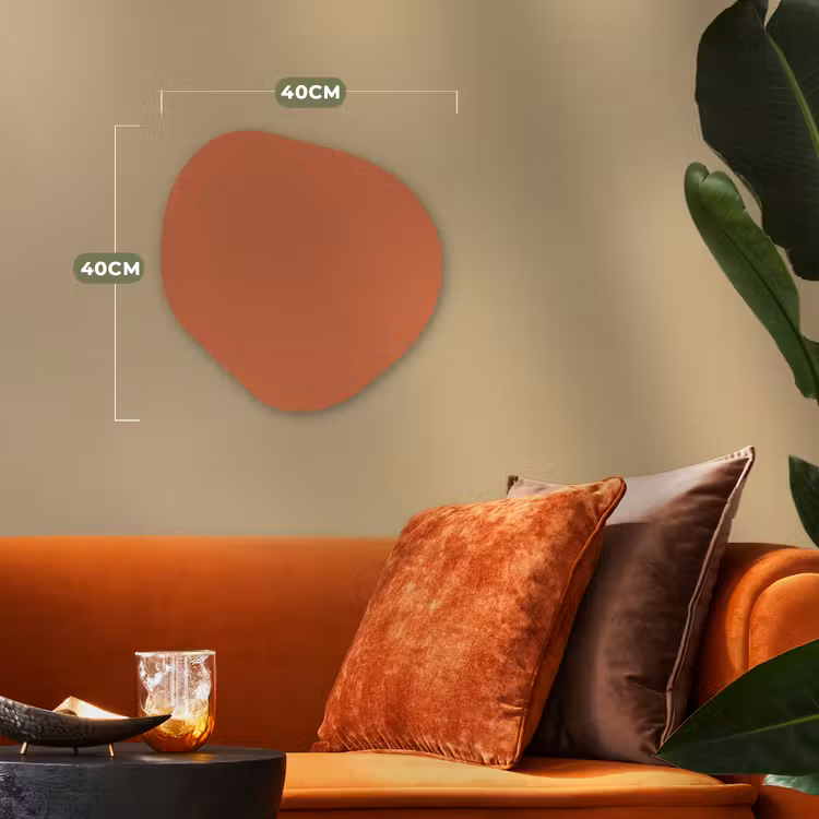 Classic - Terracotta - Oranje Wandcirkel Organisch Forex 3mm klein 629 -sfeer3