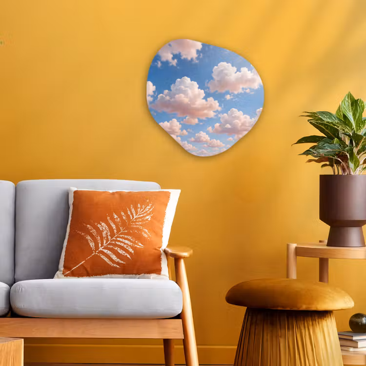 Wolken - Hemel - Natuur - Licht - Blauw Wandcirkel Organisch Forex 3mm klein -sfeer4