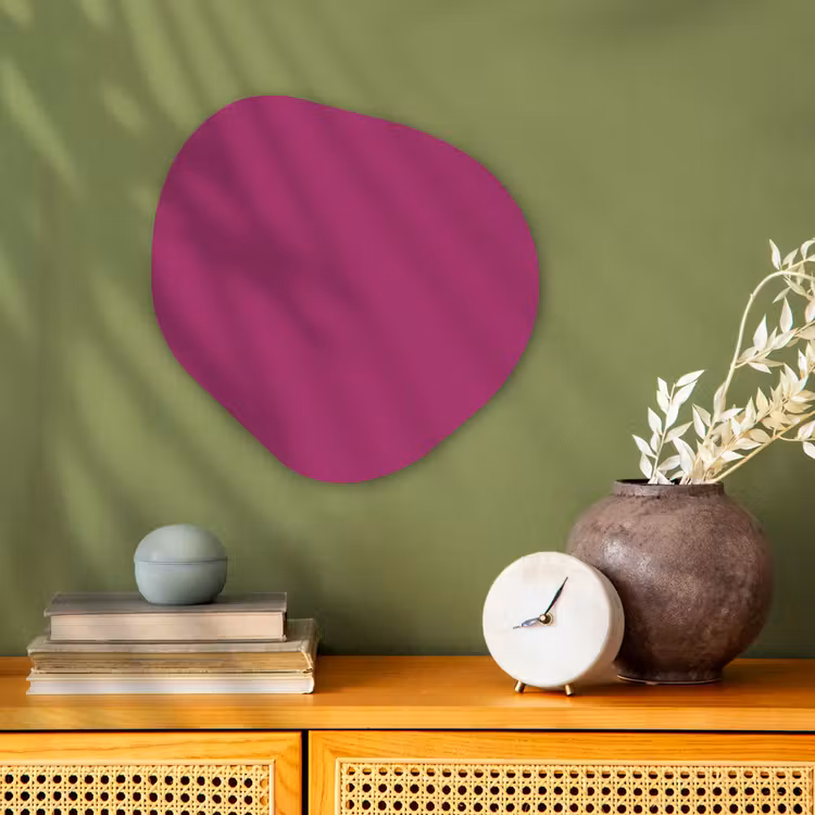Deep - Magenta - Paars Wandcirkel Organisch Forex 3mm klein 629 -sfeer2
