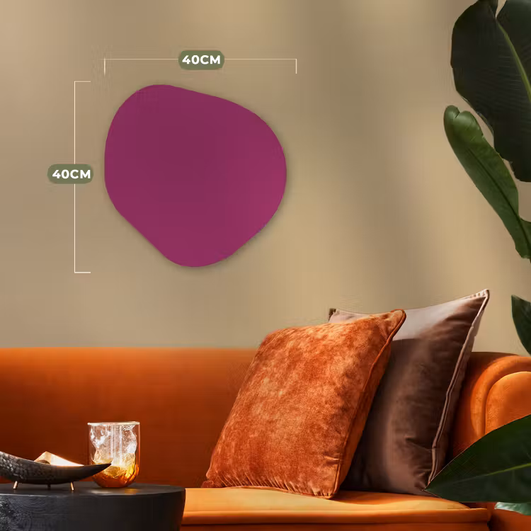 Deep - Magenta - Paars Wandcirkel Organisch Forex 3mm klein 629 -sfeer3