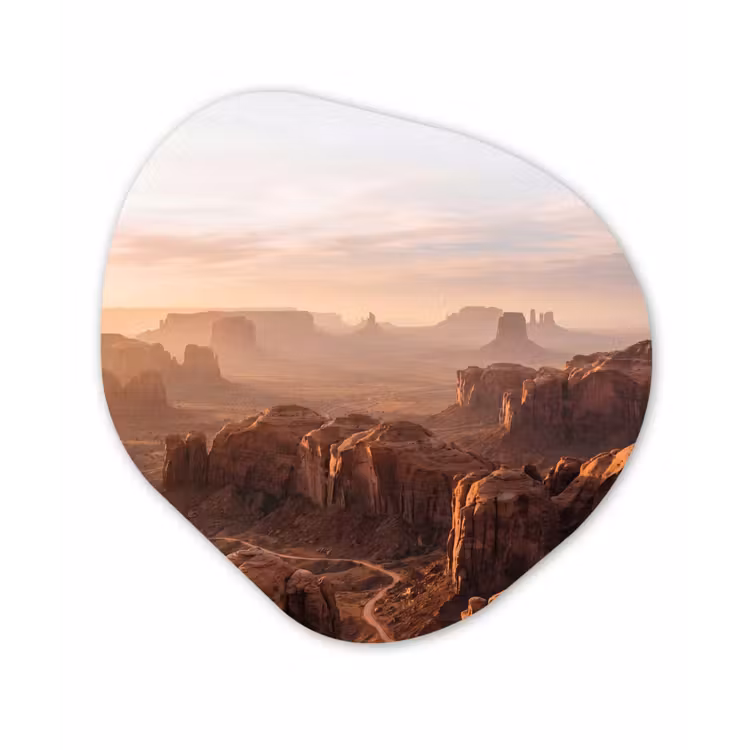 Woestijn - Landschap - Natuur Wandcirkel Organisch Forex 3mm klein -3d