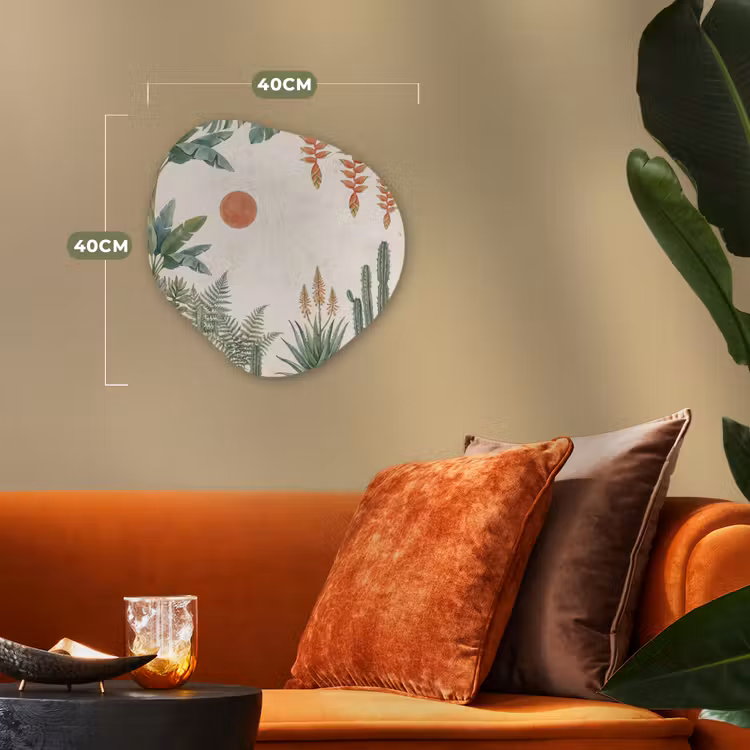Woestijn - Planten - Groen Wandcirkel Organisch Forex 3mm klein -sfeer3