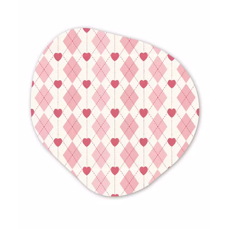 Ruiten - Klassiek - Roze - Wit Wandcirkel Organisch Forex 3mm klein 629 -3d