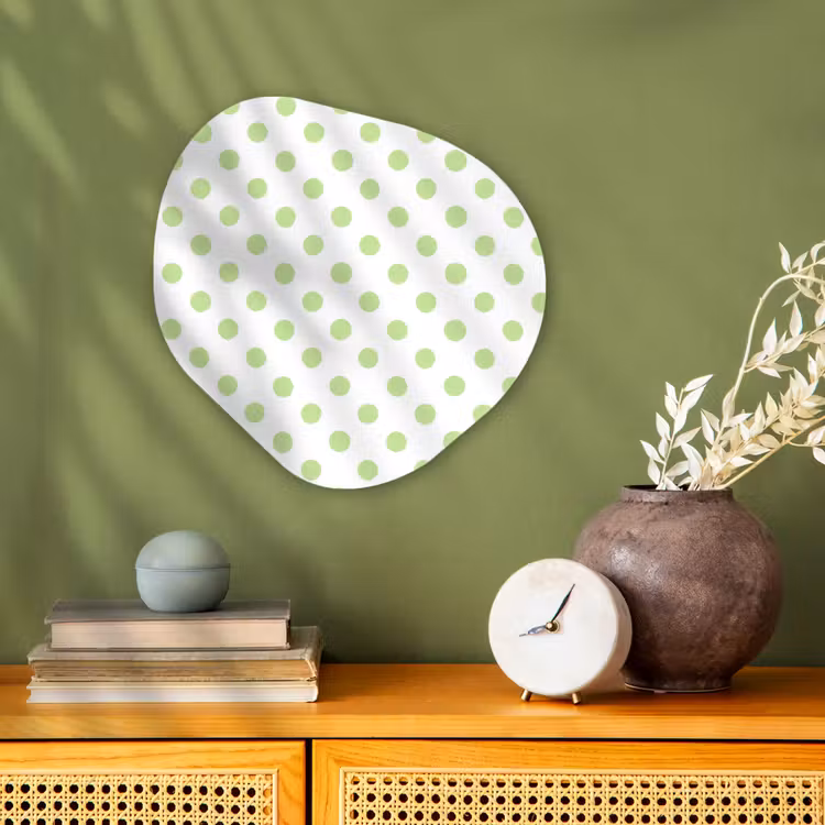 Dots - Klassiek - Groen Wandcirkel Organisch Forex 3mm klein 629 -sfeer2