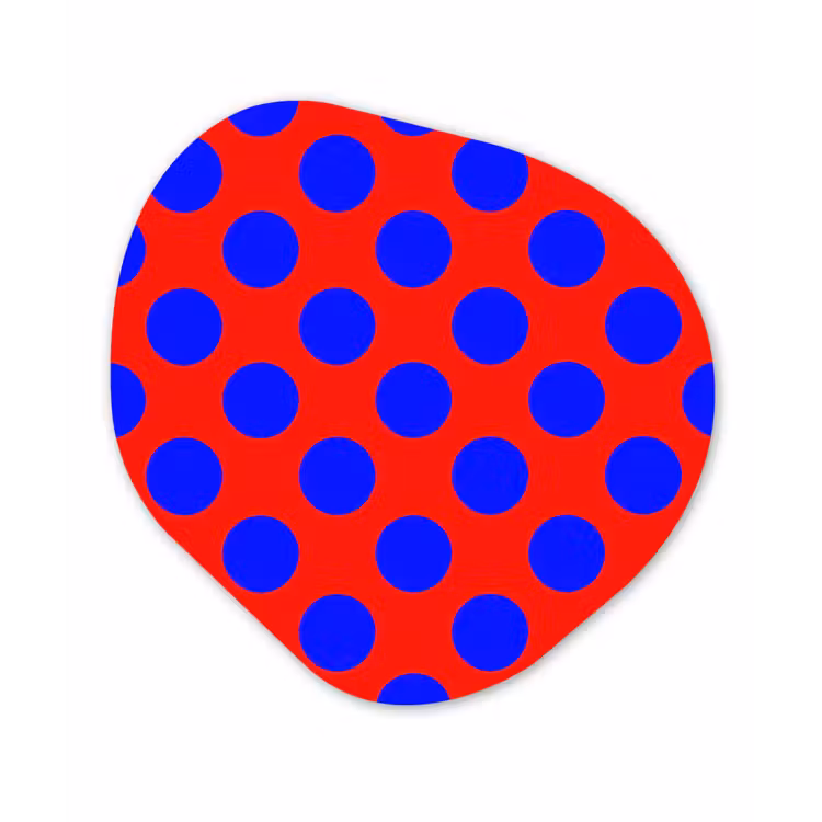 Dots - Klassiek - Rood Wandcirkel Organisch Forex 3mm klein 629 -3d