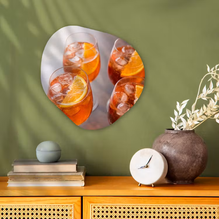 Drank - Sinaasappel - IJs - Zomer - Oranje Wandcirkel Organisch Forex 3mm klein -sfeer2