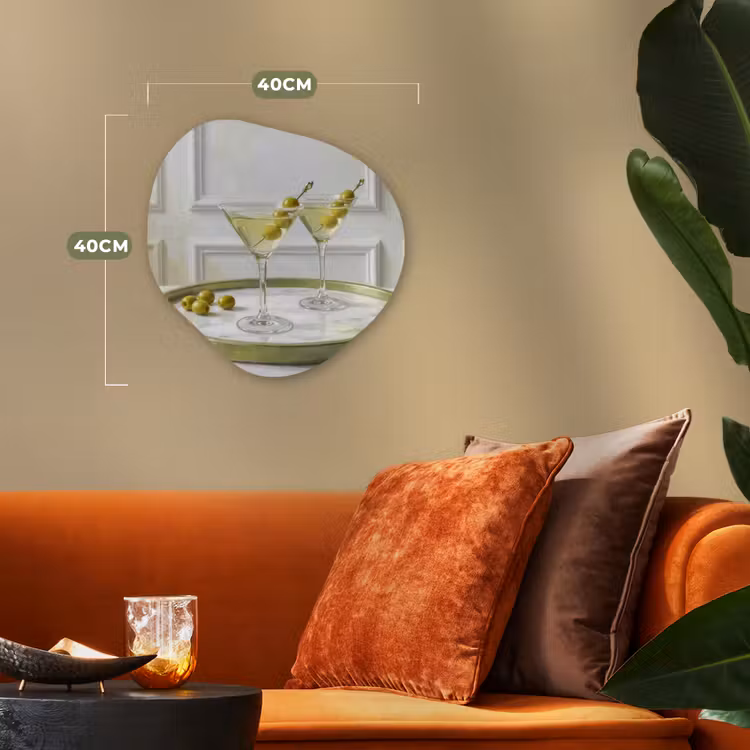 Drank - Martini - Olijven - Modern - Wit Wandcirkel Organisch Forex 3mm klein -sfeer3