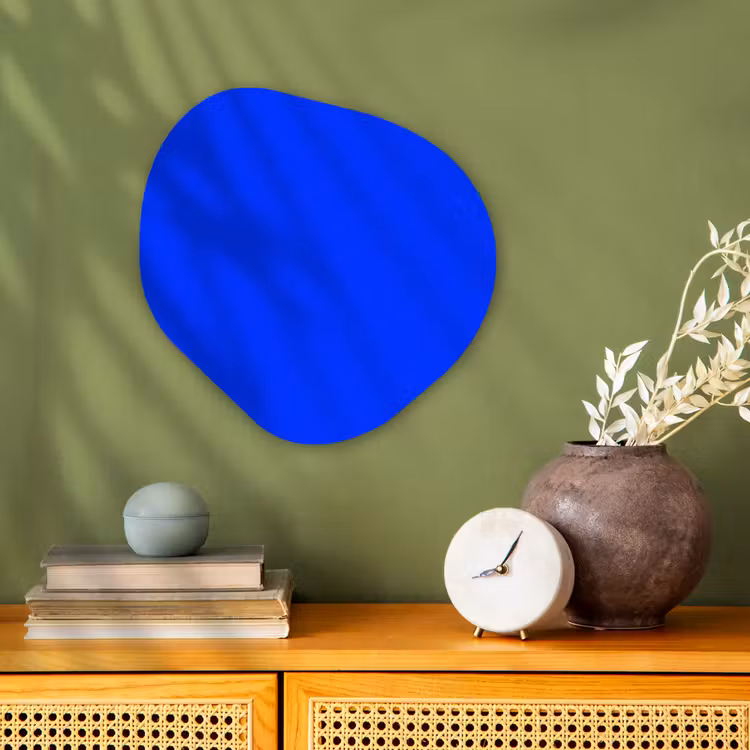 Electric - Blue - Blauw Wandcirkel Organisch Forex 3mm klein 629 -sfeer2