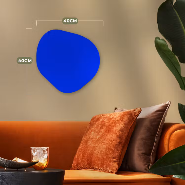 Electric - Blue - Blauw Wandcirkel Organisch Forex 3mm klein 629 -sfeer3