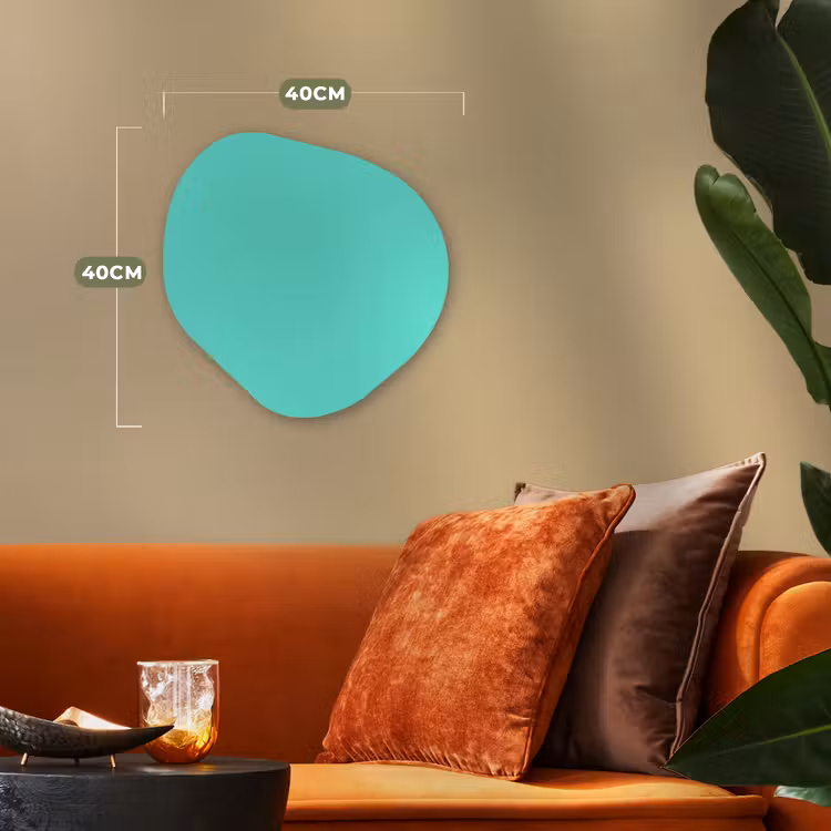 Electric - Cyan - Turkoois Wandcirkel Organisch Forex 3mm klein 629 -sfeer3