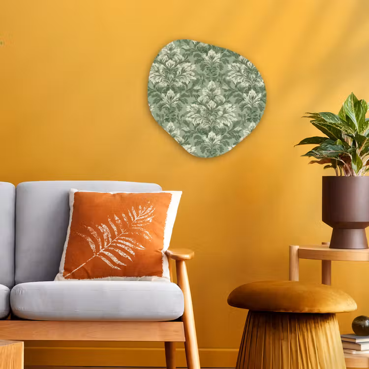 Sierlijk - Lichtgroen - Planten - Patroon - Getailleerd Wandcirkel Organisch Forex 3mm klein 629 -sfeer4