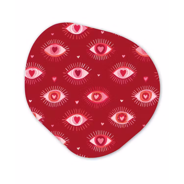 Ogen - Patroon - Roze - Donkerrood Wandcirkel Organisch Forex 3mm klein 629 -3d