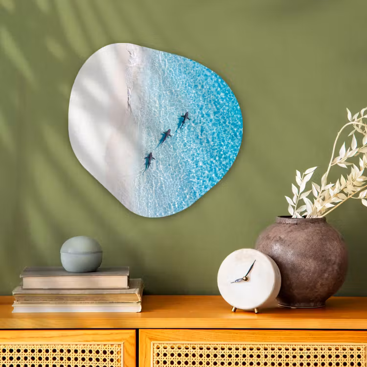 Vis - Oceaan - Strand - Turquoise - Natuur Wandcirkel Organisch Forex 3mm klein -sfeer2