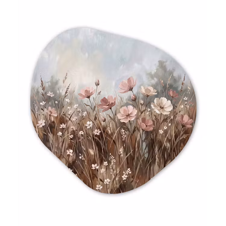 Bloemen - Botanisch - Schilderij - Pastel - Rustiek Wandcirkel Organisch Forex 3mm klein -3d