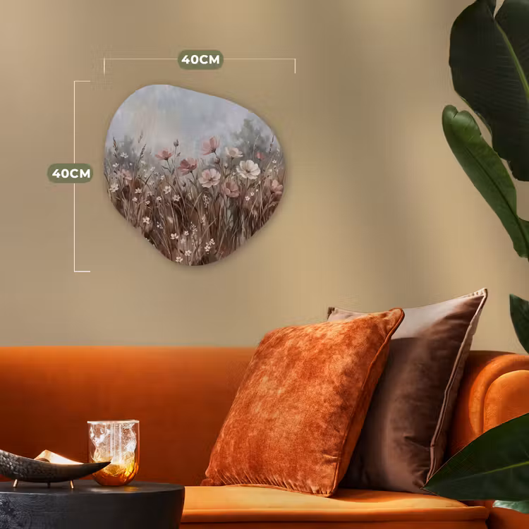 Bloemen - Botanisch - Schilderij - Pastel - Rustiek Wandcirkel Organisch Forex 3mm klein -sfeer3