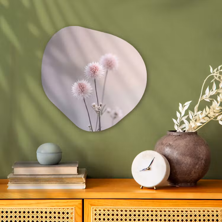 Bloemen - Bollen - Roze Wandcirkel Organisch Forex 3mm klein -sfeer2