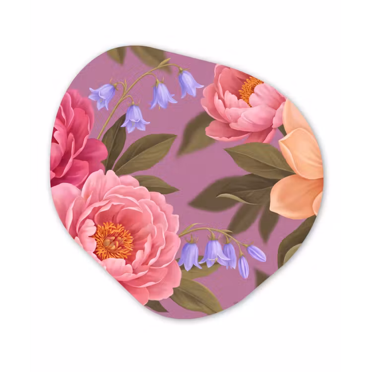 Bloemen - Patroon - Illustratie - Roze Wandcirkel Organisch Forex 3mm klein -3d
