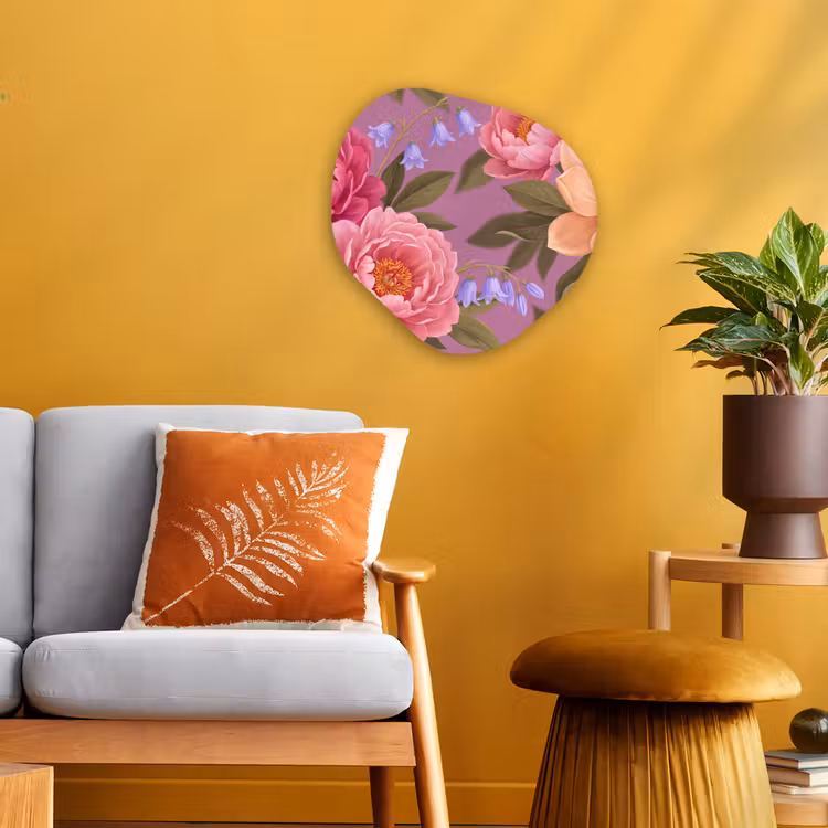 Bloemen - Patroon - Illustratie - Roze Wandcirkel Organisch Forex 3mm klein -sfeer4