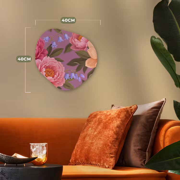 Bloemen - Patroon - Illustratie - Roze Wandcirkel Organisch Forex 3mm klein -sfeer3