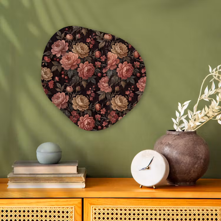 Bloemen - Patroon - Natuur - Vintage - Roze Wandcirkel Organisch Forex 3mm klein -sfeer2