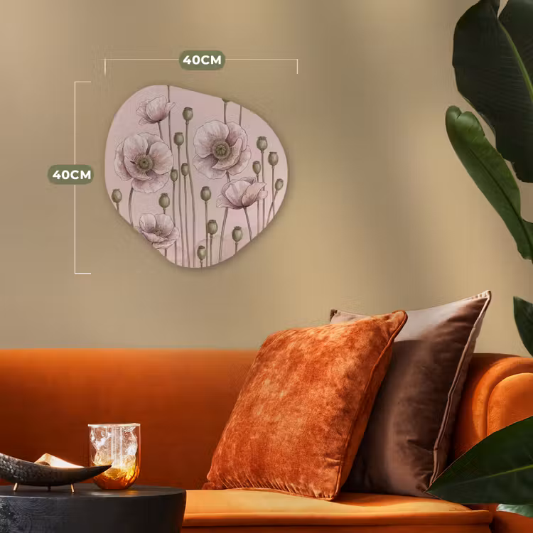Bloemen - Zomer - Natuur - Aquarel - Roze Wandcirkel Organisch Forex 3mm klein -sfeer3