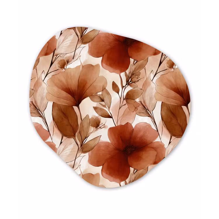 Bloemen - Aquarel - Botanisch - Terracotta Wandcirkel Organisch Forex 3mm klein 629 -3d