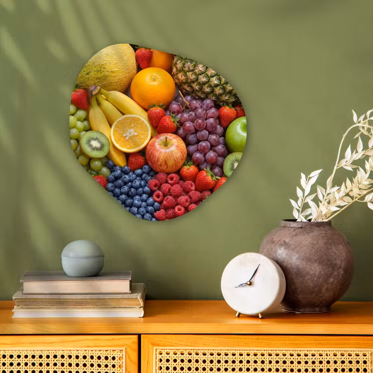 Eten - Fruit - Vers - Kleurrijk - Voeding Wandcirkel Organisch Forex 3mm klein -sfeer2