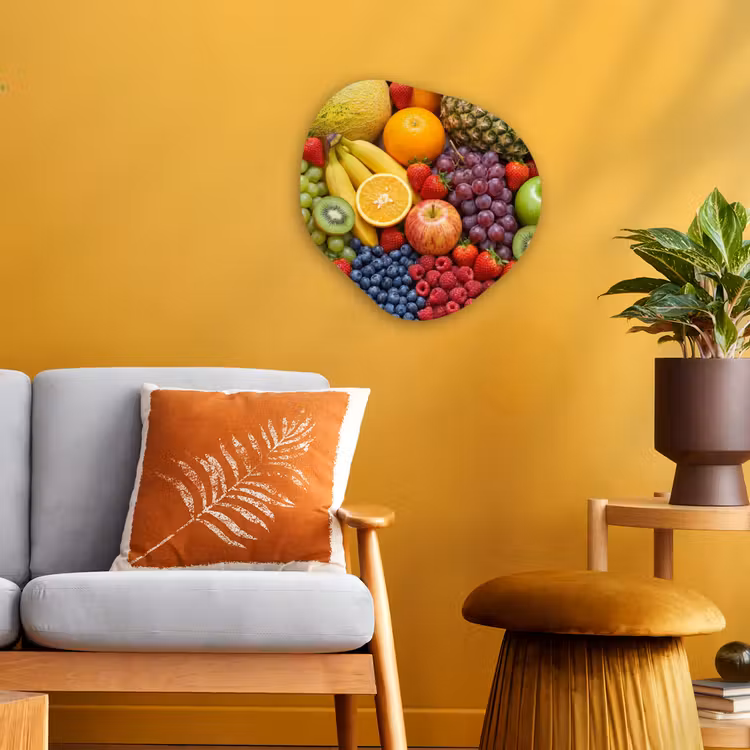 Eten - Fruit - Vers - Kleurrijk - Voeding Wandcirkel Organisch Forex 3mm klein -sfeer4