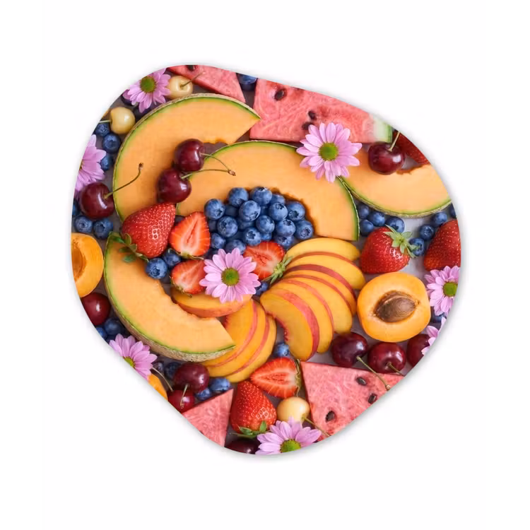 Eten - Fruit - Zomer - Kleurrijk Wandcirkel Organisch Forex 3mm klein -3d