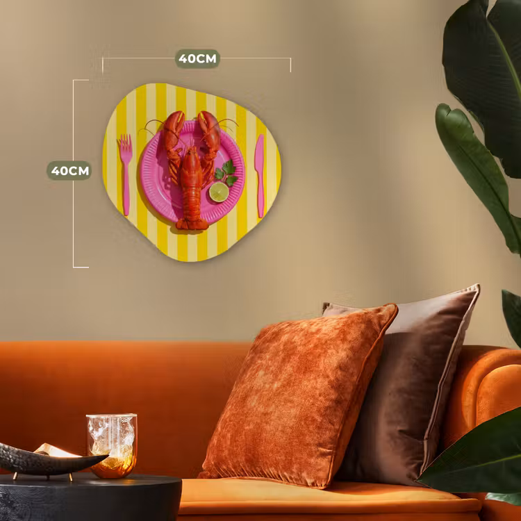 Eten - Roze - Geel - Modern - Culinaire Wandcirkel Organisch Forex 3mm klein -sfeer3